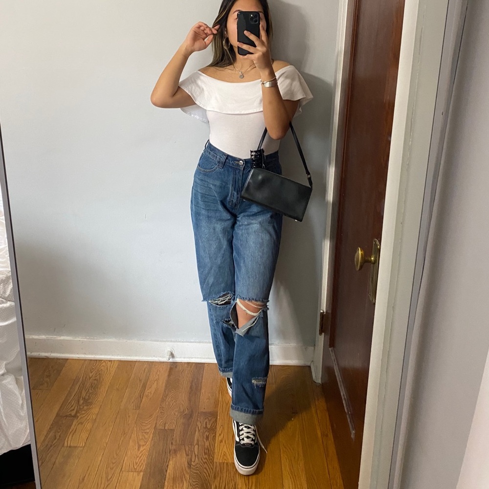 Off the shoulder body suit